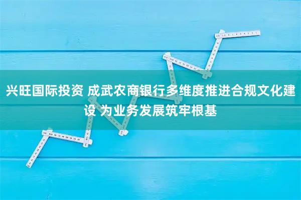 兴旺国际投资 成武农商银行多维度推进合规文化建设 为业务发展筑牢根基